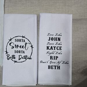 Personalized Beth Dutton White Kitchen Towels - Set of 2